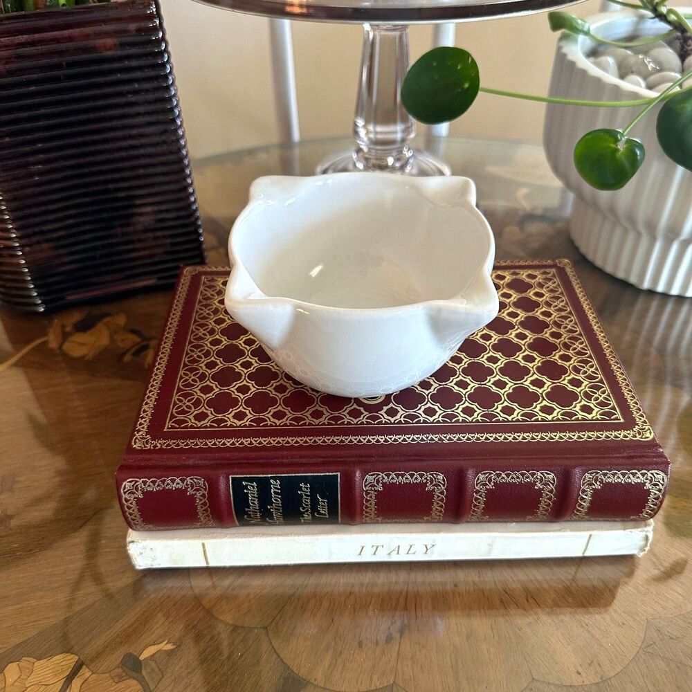 Antique French Porcelain Apothecary Mortar Bowl, Farmhouse Kitchen Decor, 4 in.